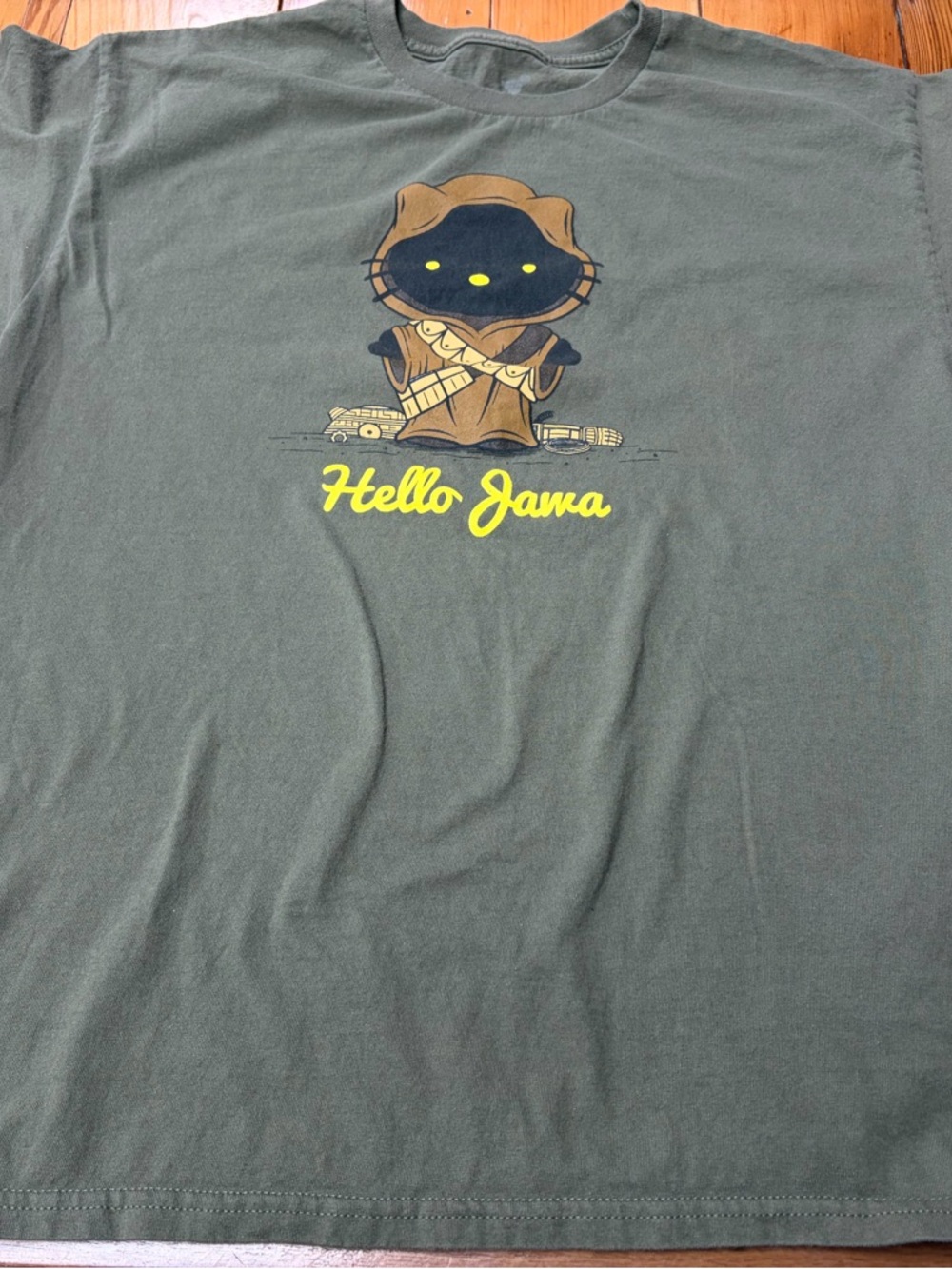 Hello Jawa hello kitty Graphic Tee - Army Green Short Sleeve